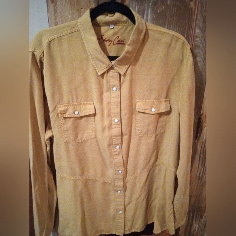 Sherry Cervi Women's Mustard Button Down Shirt